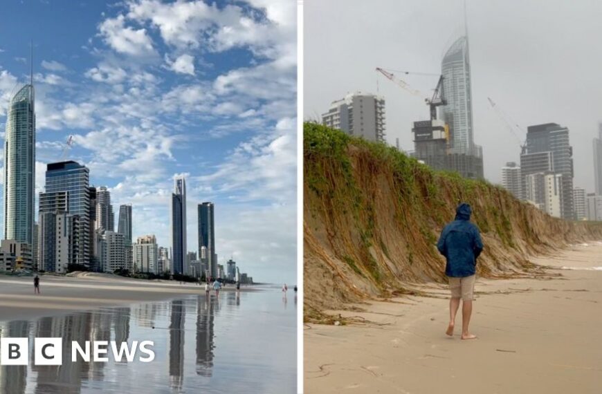 Ex-cyclone Alfred erodes Australia’s Gold Coast beach