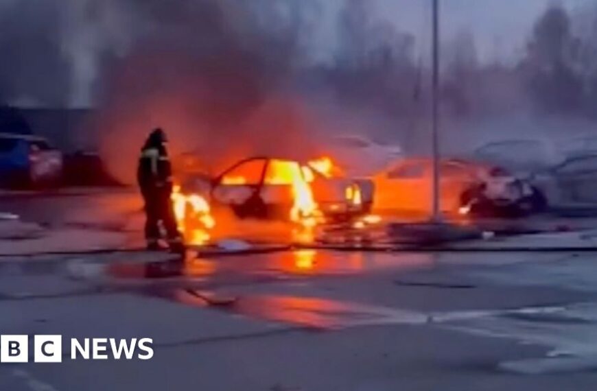 Video shows aftermath of Moscow drone strikes